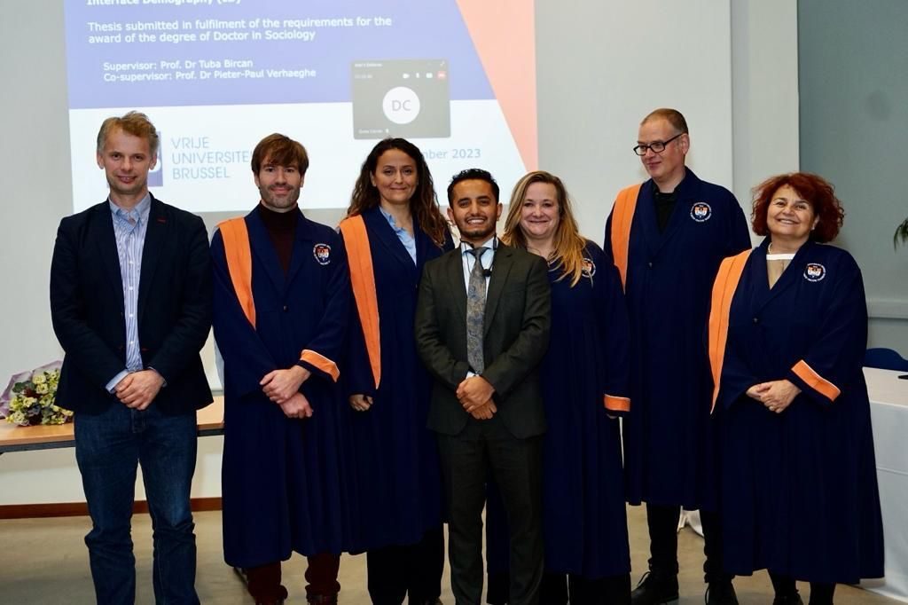 Ahmad Wali Ahmad Yar with the jury after his PhD defence at Vrije Universiteit Brussel